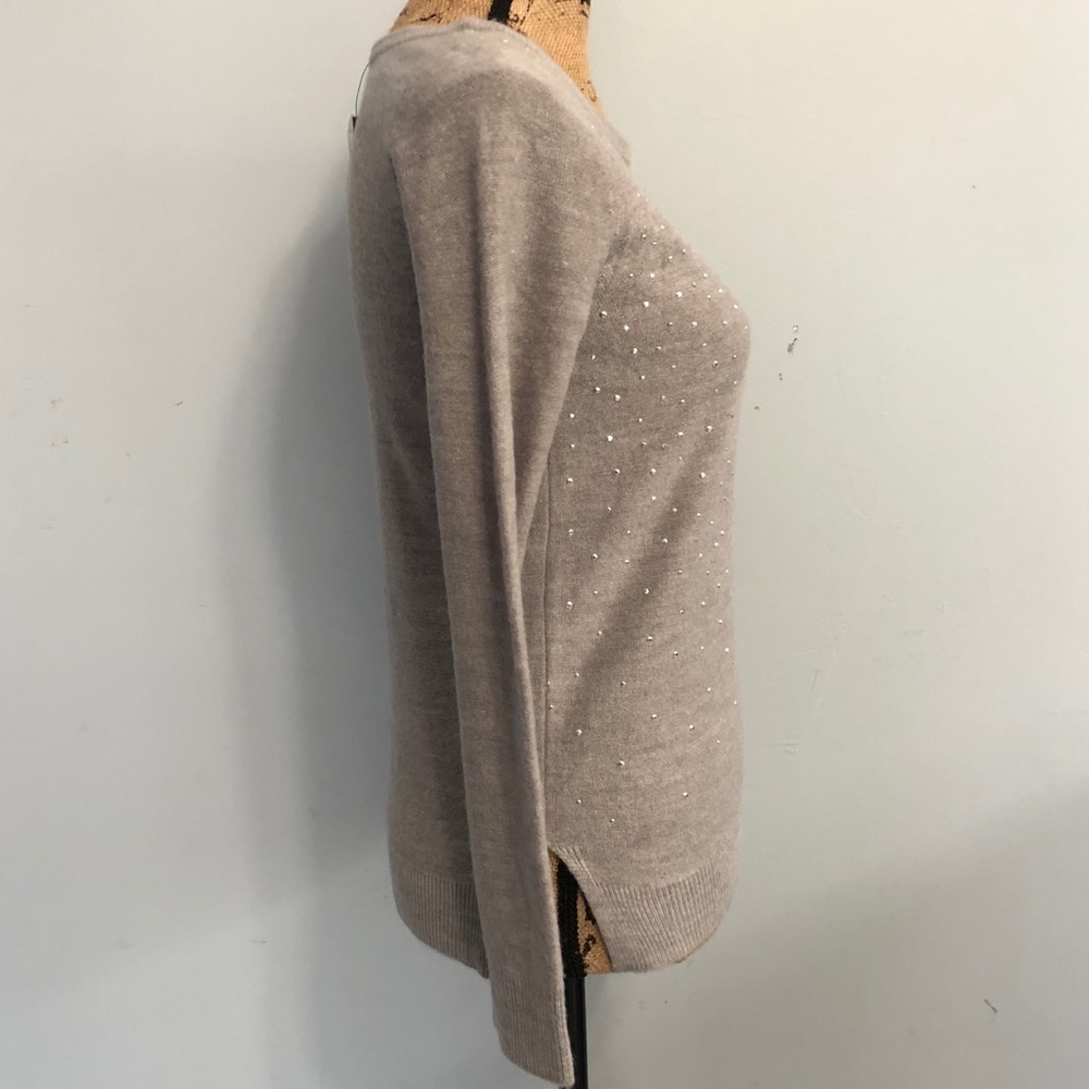 NWT! Apt. 9 Silver Studded Light Gray Sweater XSP - Picture 2 of 14